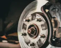 Commercial vehicle brake maintenance inspection on a fleet work truck in North York